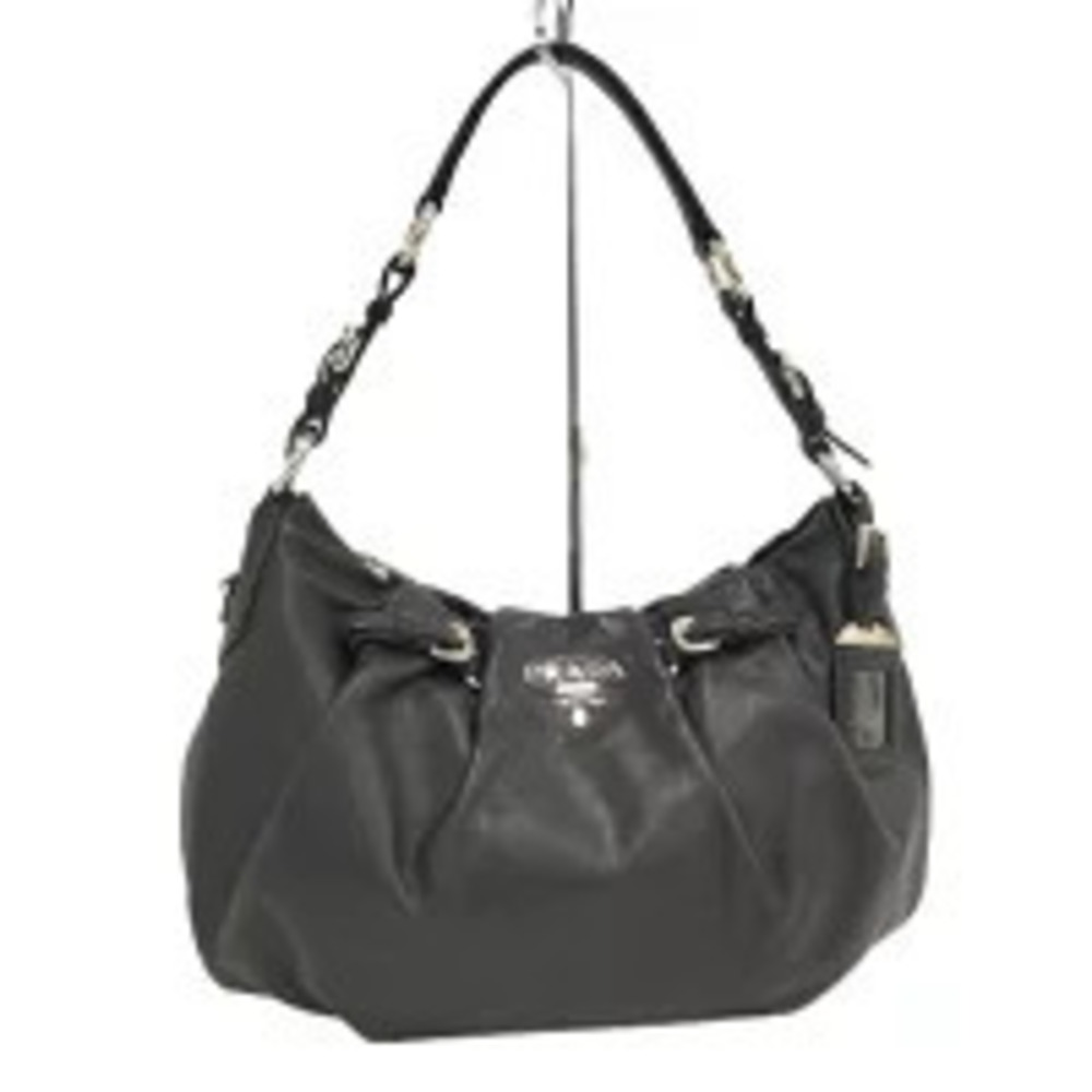 Prada Hobo Bag Leather Black
